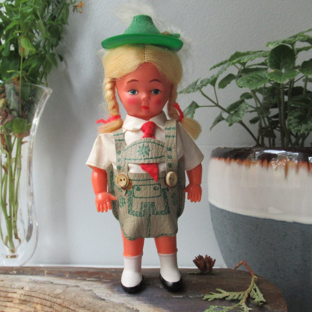 Celluloid Small Collectible Doll in a National Bavarian Costume